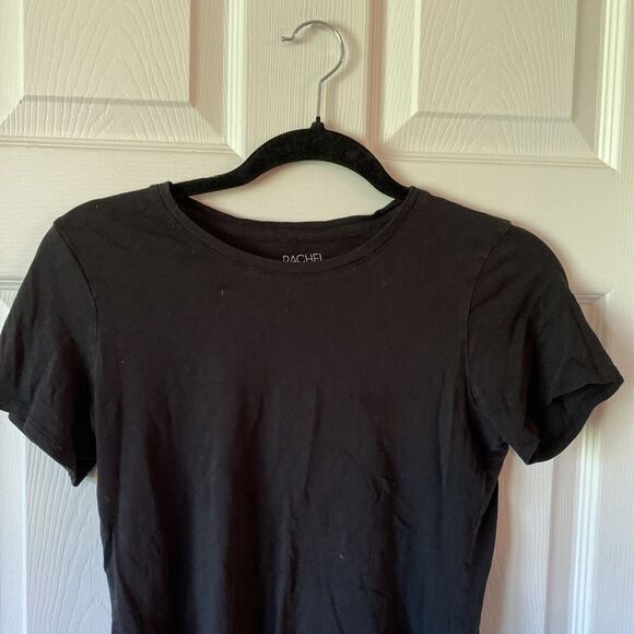 Rachel Roy Women’s Small Black Top Blouse Round Neck Stretch Lightweight - Picture 3 of 9